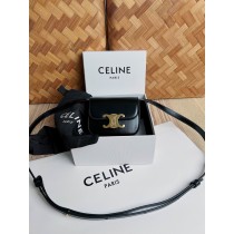 Celine Triomphe Mini Shine Calfskin Bag Black