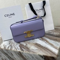 Celine Triomphe Shiny Calfskin Shoulder Bag Lavender