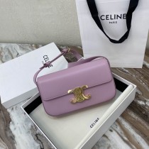 Celine Triomphe Shiny Calfskin Shoulder Bag Purple