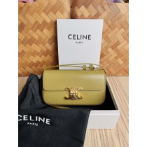 Celine Triomphe Shiny Calfskin Shoulder Bag Turmeric