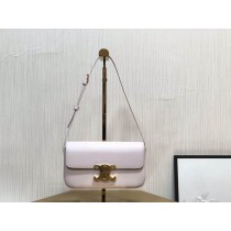 Celine Triomphe Shiny Calfskin Shoulder Bag White
