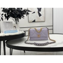 Chanel 19 Handbag 26CM Lambskin Gold-Tone AS1160 Purple
