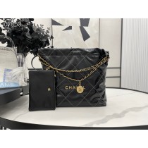 Chanel 22 Bag AS3261 Medium Calfskin Black