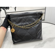 Chanel 22 Bag AS3261 Small Calfskin Black