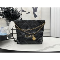 Chanel 22 Bag AS3261 Small Calfskin Black