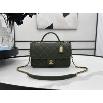 Chanel AS3653 Small Flap Bag 25Cm Calfskin Green