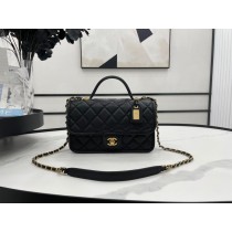 Chanel AS3653 Small Flap Bag 25Cm Calfskin Matte Black