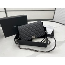 Chanel Boy WOC Wallet On Chain Calfskin Black