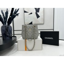 Chanel Chain Tote Shoulder Bag AS3176 Caviar Skin Grey