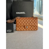 Chanel Classic Handbag A01112 Caviar Skin Peach