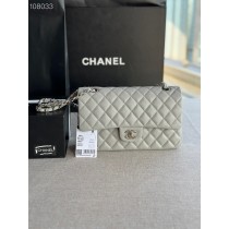Chanel Classic Handbag A01112 Caviar Skin Dark Grey