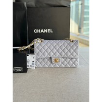 Chanel Classic Handbag A01112 Caviar Skin Grey