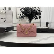 Chanel Classic Handbag Caviar Skin Pink 23CM