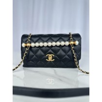 Chanel Flap Bag AS5002 Imitation Pearls Lambskin Black