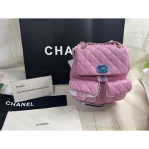 Chanel Large Duma Backpack Grained Calfskin Gold-Tone Metal AS3860 Pink