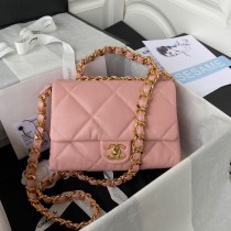 Chanel Large Flap Bag Calfskin Leather Gold Hardware Lambskin Pink
