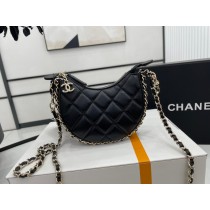 Chanel MIni Chain Clutch AP3232 Lambskin & Shiny Light Gold Metal Black