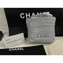 Chanel Mini Evening Bag Strass Silver-tone Metal