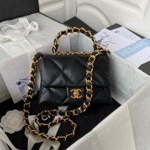 Chanel MIni Flap Bag Calfskin Leather Gold Hardware Black