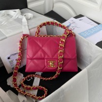 Chanel MIni Flap Bag Calfskin Leather Gold Hardware Red