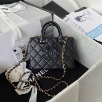 Chanel Mini Vanity Case Calfskin Gold-Tone AS3344 Black
