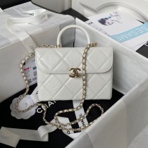 Chanel Small Box Bag AS4470 Calfskin White