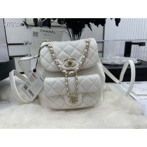 Chanel Small Duma Backpack Lambskin AS2908 White