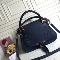 Chloé Marcie Double Carry Bag Navy Blue