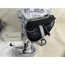 Dior Saddle Bag Ultramatte Oblique Embossed Calfskin Black