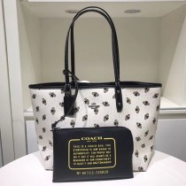 Coach Reversible City Tote Bee Print Coated Canvas Bag F25820