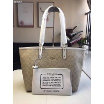 Coach Reversible City Tote In Signature Canvas Bag Beige