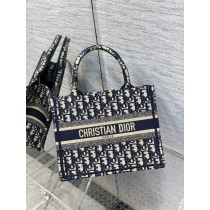 Dior Book Tote Blue Dior Oblique Embroidery