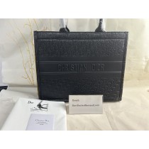 Dior Book Tote Oblique Embossed Calfskin Black