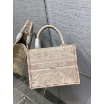 Dior Book Tote Pink Toile De Jouy Reverse Embroidery