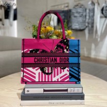 Dior Book Tote Small Butterfly Embroidery Pink Blue