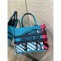 Dior Book Tote Small Horse Embroidery Blue