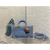 Dior Lady D-joy Bag Denim 26CM Blue