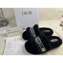 Dior Dway Shearling Slides Black