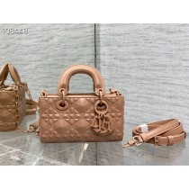 Dior Lady D-Joy Bag16CM Cannage Calfskin Diamond Motif Nude