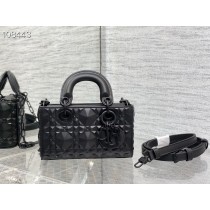 Dior Lady D-Joy Bag 16CM Cannage Calfskin Diamond Motif Black