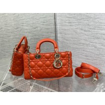 Dior Lady D-Joy Bag 26CM Cannage Lambskin Orange