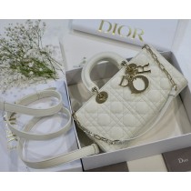 Dior Lady D-Joy Bag 26CM Cannage Lambskin White
