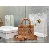 Dior Lady Dior Bag 20CM Cannage Calfskin with Diamond Motif Pink