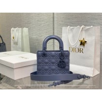 Dior Lady Dior Bag Cannage Calfskin with Diamond Motif Royal Blue