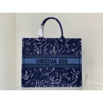 Dior Large Book Tote 41CM Embroidery Blue