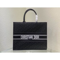 Dior Large Book Tote 41CM Black Dior Oblique Embossed Calfskin