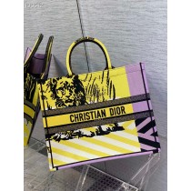 Dior Large Book Tote Yellow Purple