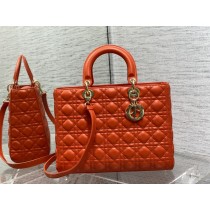 Dior Large Lady Dior Bag 32CM Ultramatte Cannage Calfskin Orange