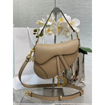 Dior Large Saddle Bag Grained Calfskin 24CM Carmel