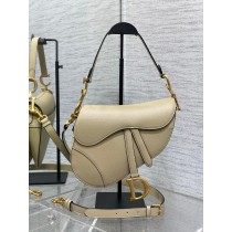 Dior Large Saddle Bag Grained Calfskin Beige